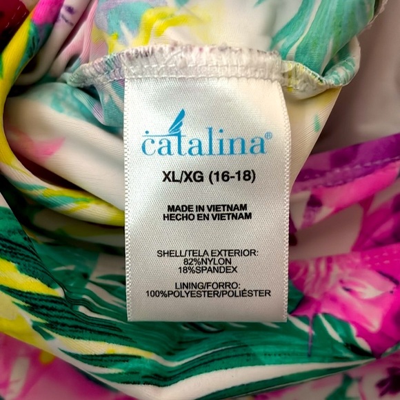 Women’s Catalina Swim Halter Tropical Print Tankini Top, Size XL (16-18) - Picture 6 of 6